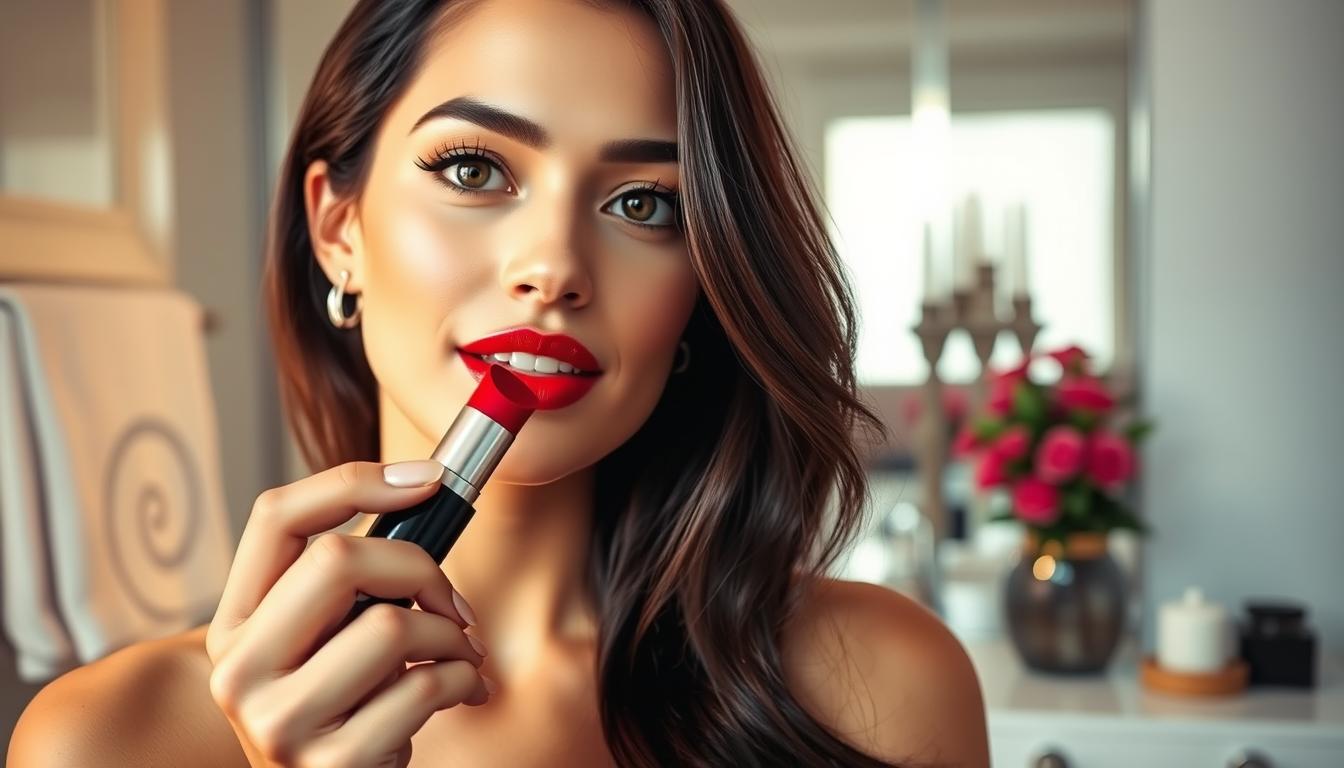 czerwona szminka dla brunetek